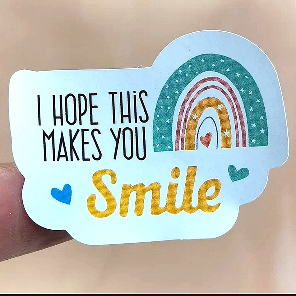 3/$15 30 GLOSSY RAINBOW 🌈 "I HOPE THIS MAKES YOU 😀" labels!!